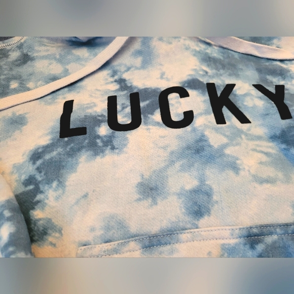Lucky Matching Blue Tie-Dye Lounge Set, Top & Bottom XS - Picture 6 of 11